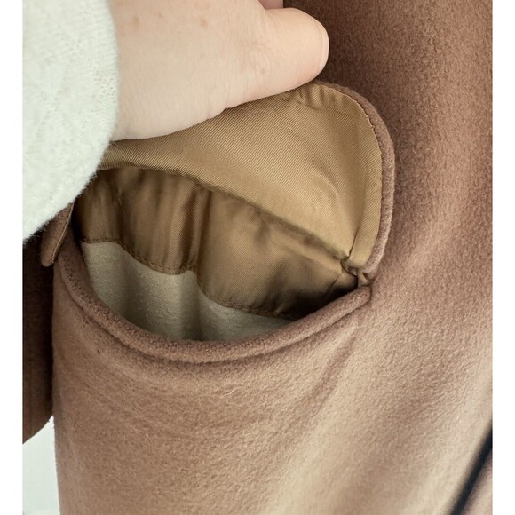 Virany Cashmere Wool Mens Tan Camel Beige OverCoat Size 42 Made In Hungary - Picture 10 of 12